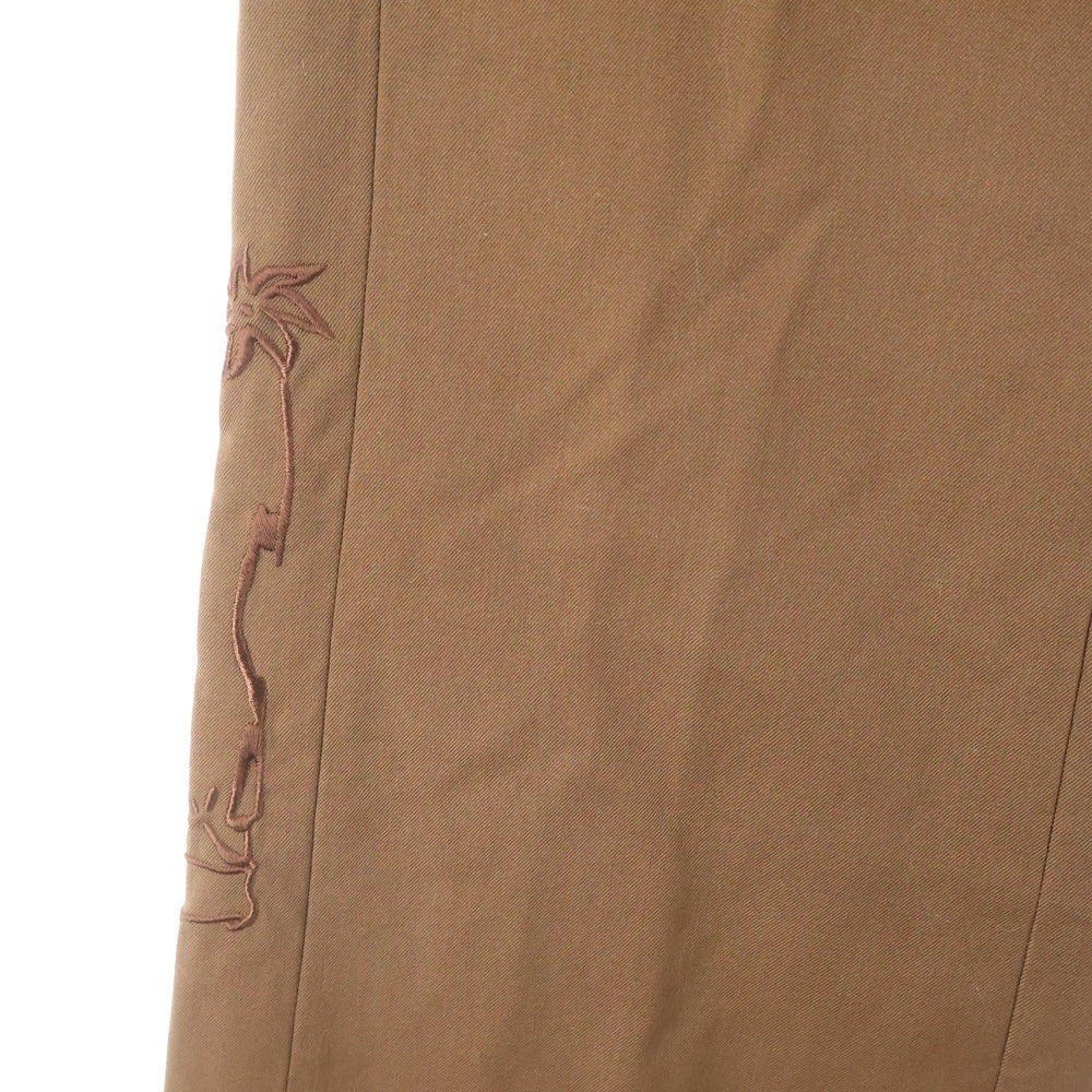 DIOR(ディオール) ×Travis Scott 22AW ウール刺繍フレアスラックス パンツ 283C102A4739 ブラウン