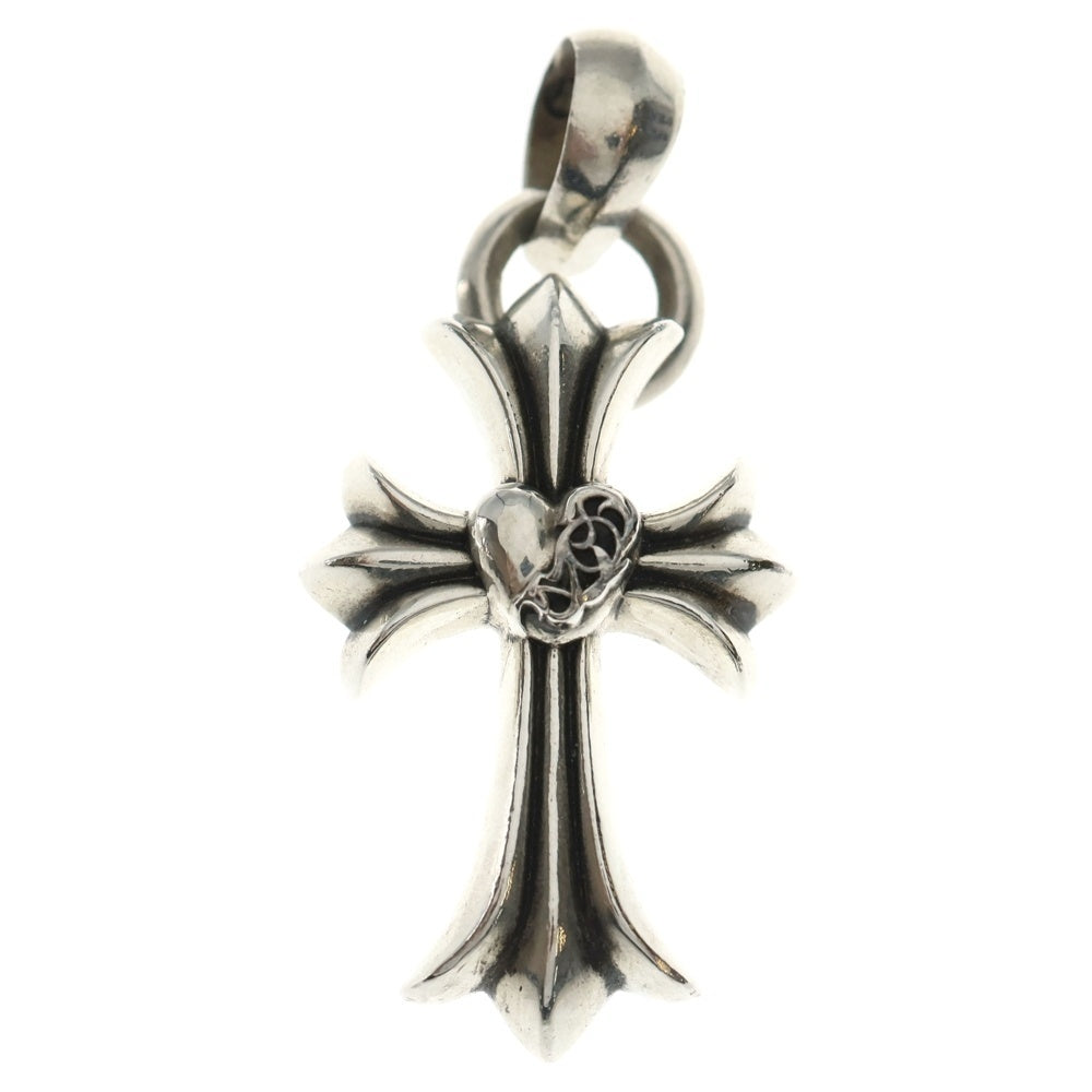 CHROME HEARTS(クロムハーツ) CH CRS SML HRT W/BALE Wベイル スモールCHクロス ハート ペンダントトップ シルバー