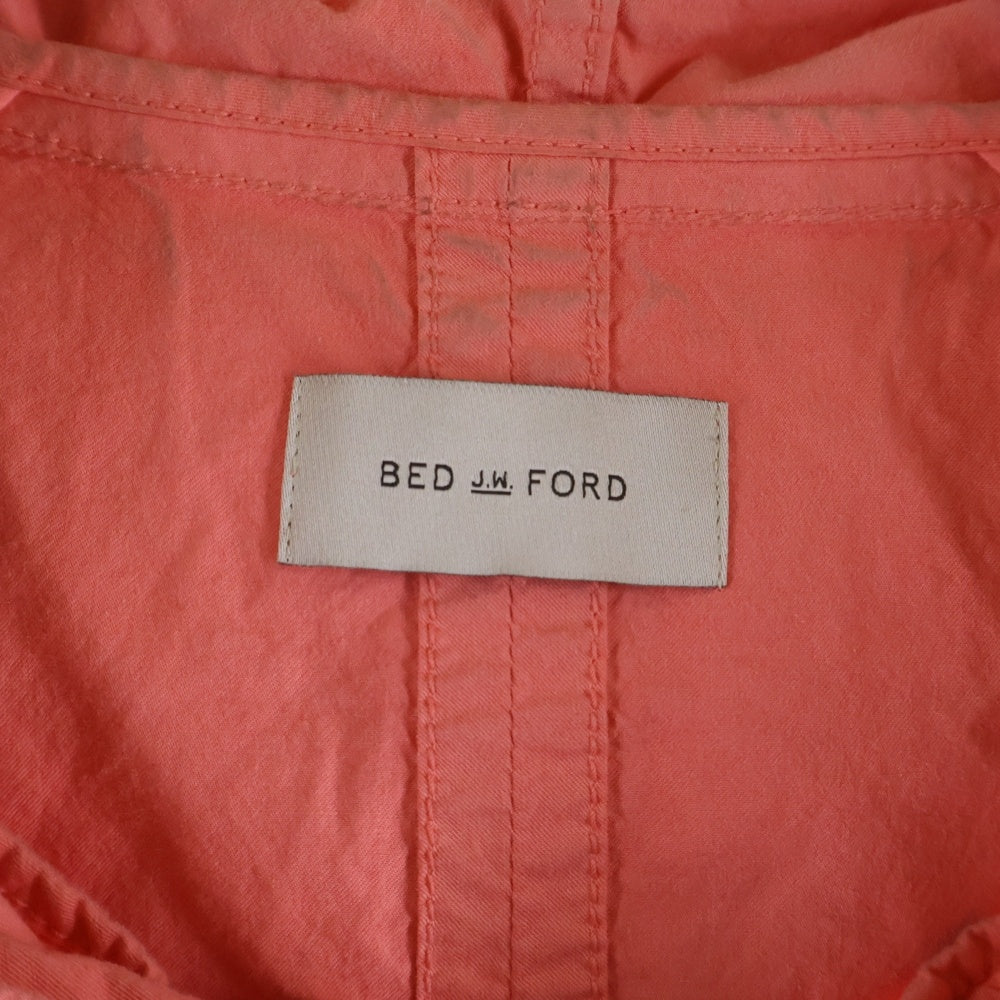 BED J.W. FORD(ベッドフォード) 25SS Garment Dye Hooded Shirt 25SS-B-IN01 ガーメント ダイド フーデッド シャツ フーディー パーカー ピンク