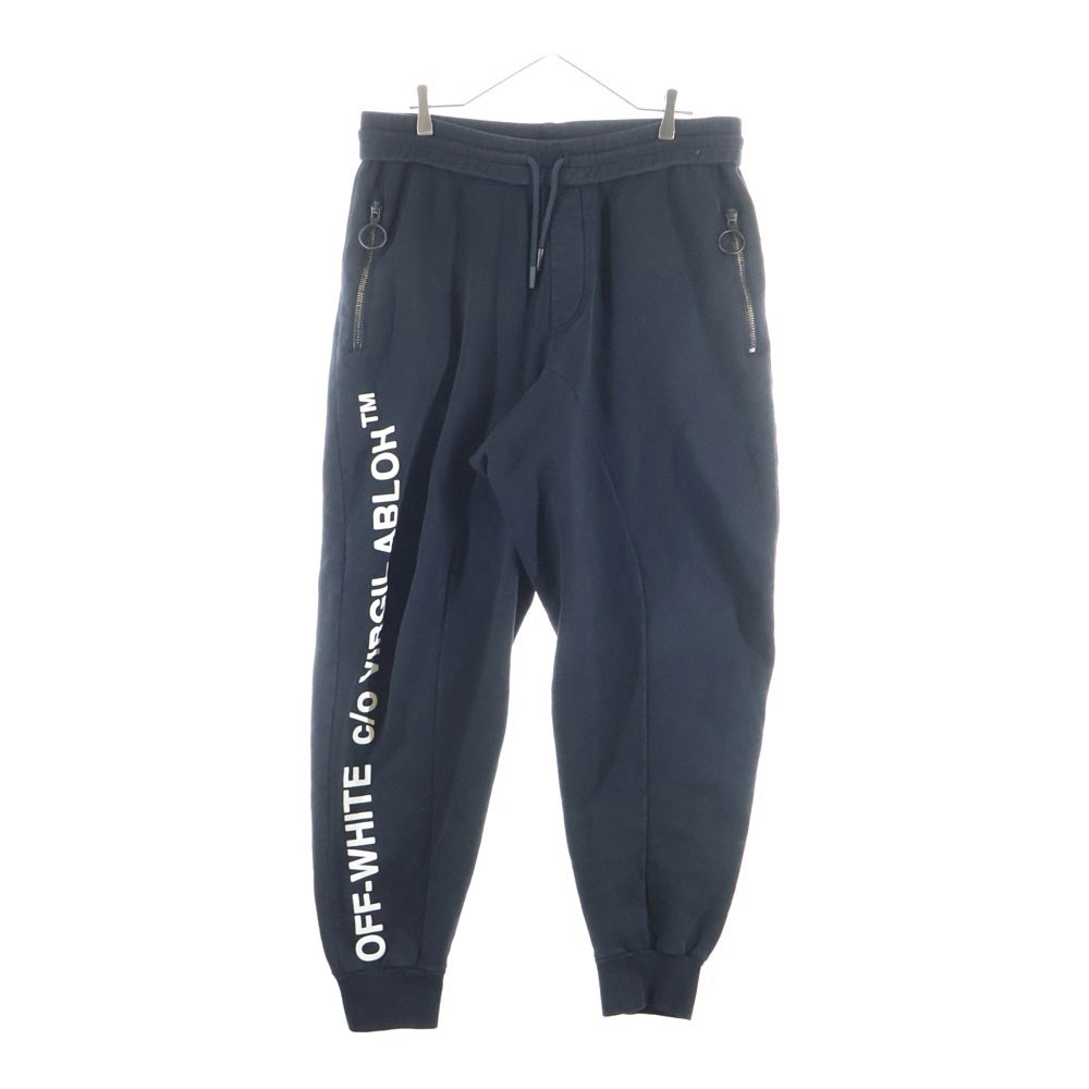 OFF-WHITE(オフホワイト) サイドロゴプリント スウェットパンツ ブラック