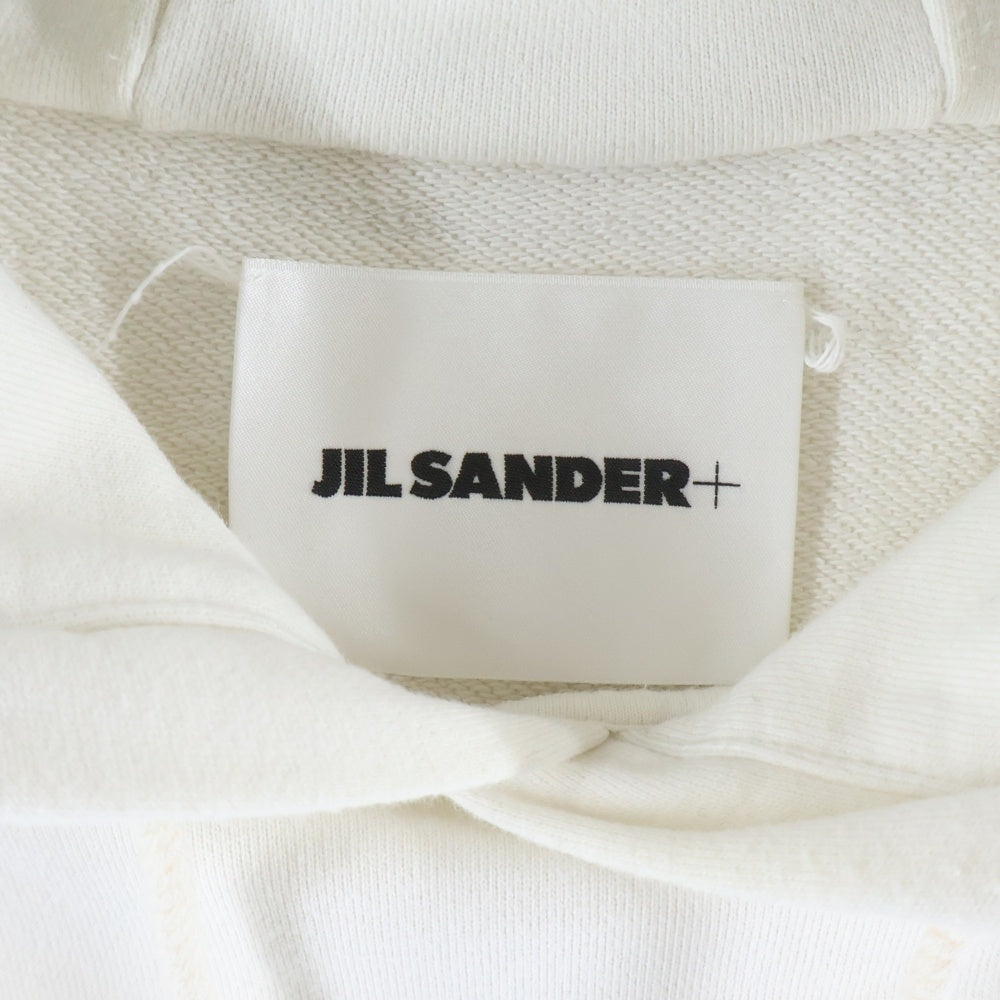 JIL SANDER +(ジルサンダープラス) 21AW Front Printed Logo Hoodie フロントプリントロゴスウェット プルオーバー パーカー ホワイト JPUS707533MS24860811