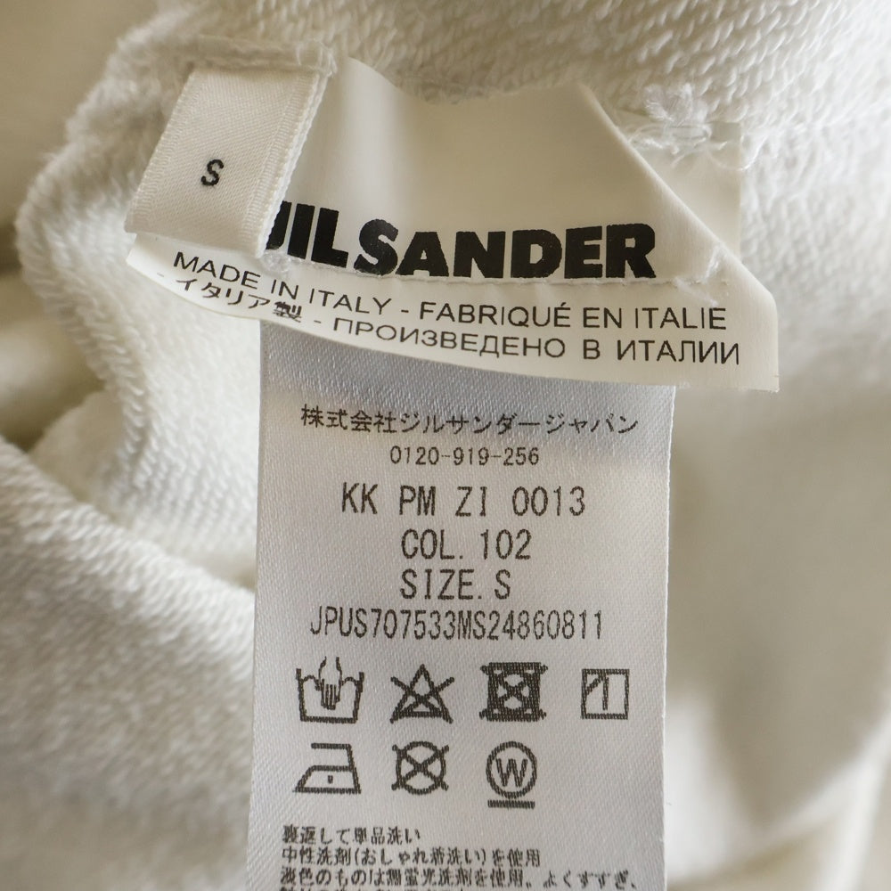 JIL SANDER +(ジルサンダープラス) 21AW Front Printed Logo Hoodie フロントプリントロゴスウェット プルオーバー パーカー ホワイト JPUS707533MS24860811