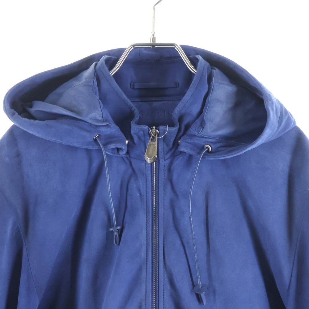 Berluti(ベルルッティ) スウェードレザー ジップアップパーカー ブルー R09LBU07KAAT