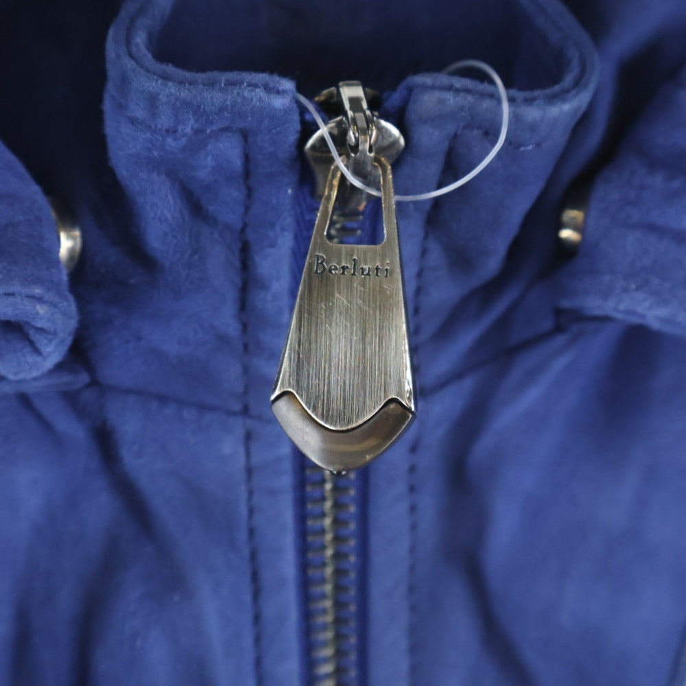 Berluti(ベルルッティ) スウェードレザー ジップアップパーカー ブルー R09LBU07KAAT