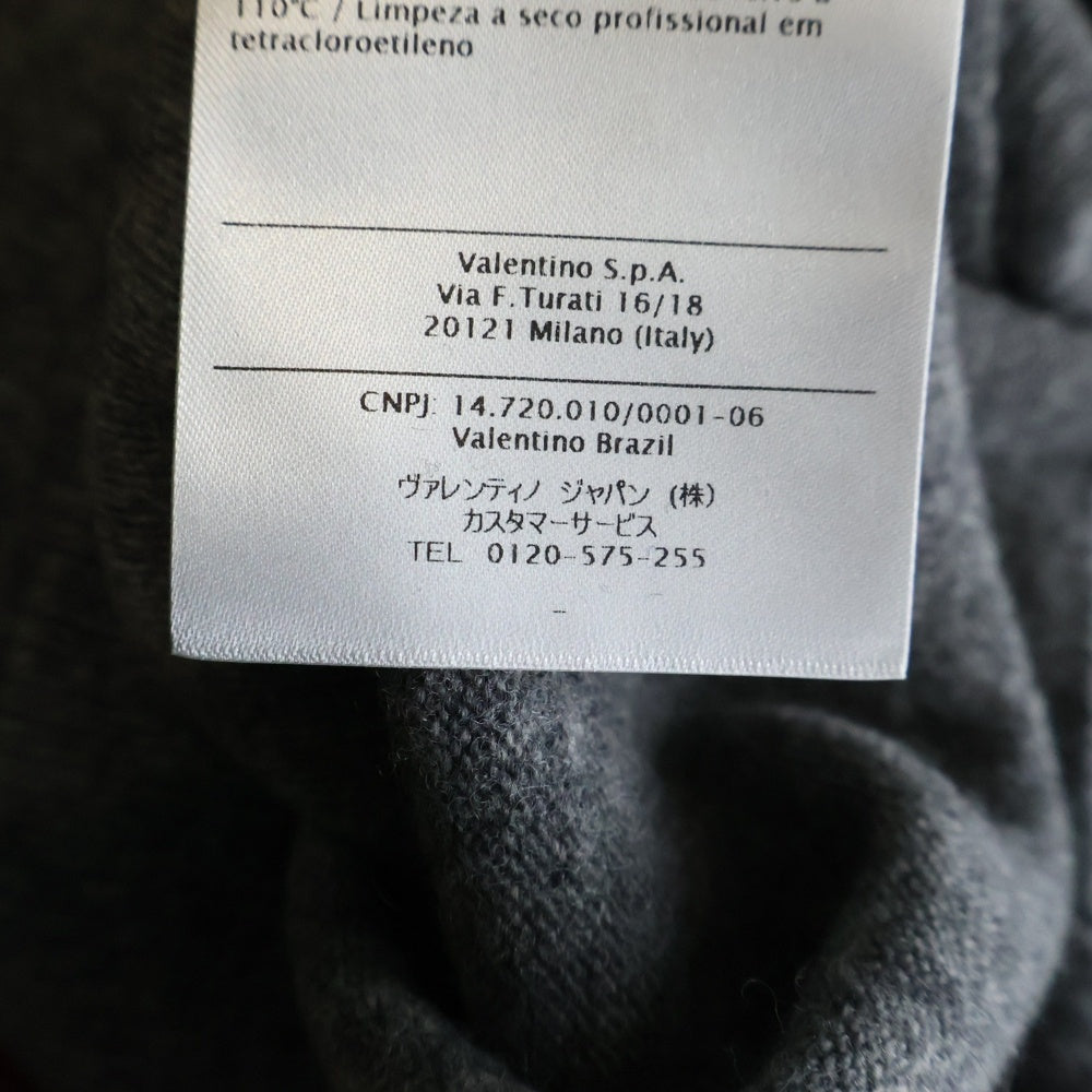 VALENTINO(ヴァレンティノ) カシミア リブ編みクルーネックニットセーター グレー レディース