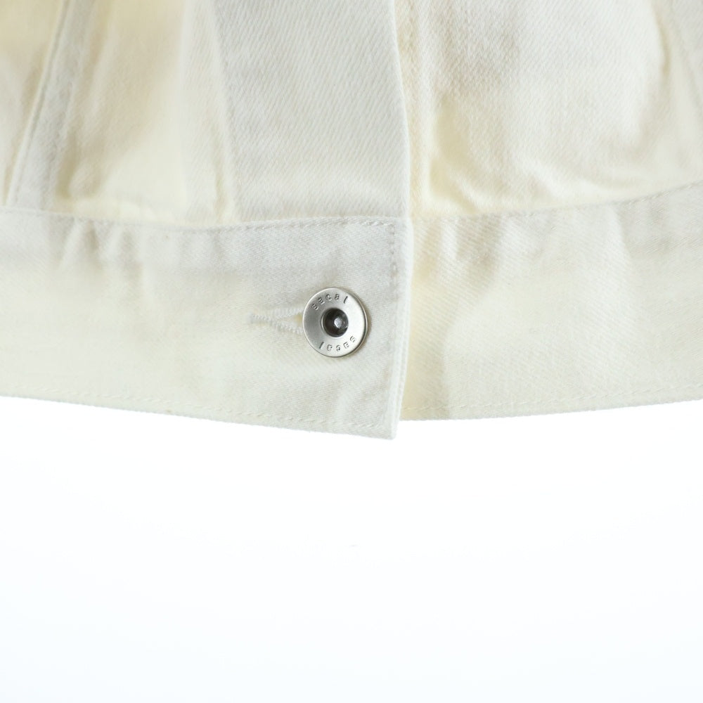 Sacai(サカイ) 21AW コットンニット デニムドッキングジップカーディガン レディース ホワイト 21-05604