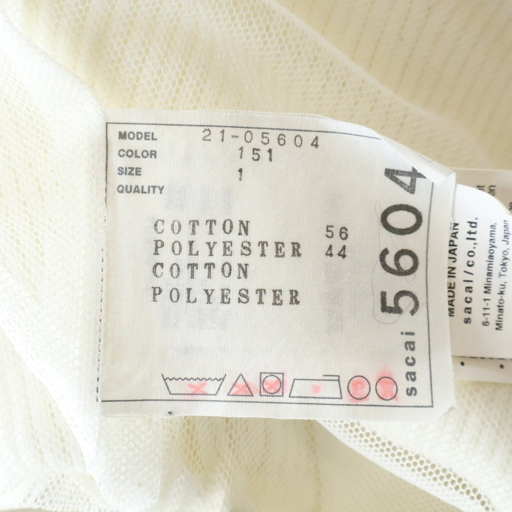 Sacai(サカイ) 21AW コットンニット デニムドッキングジップカーディガン レディース ホワイト 21-05604