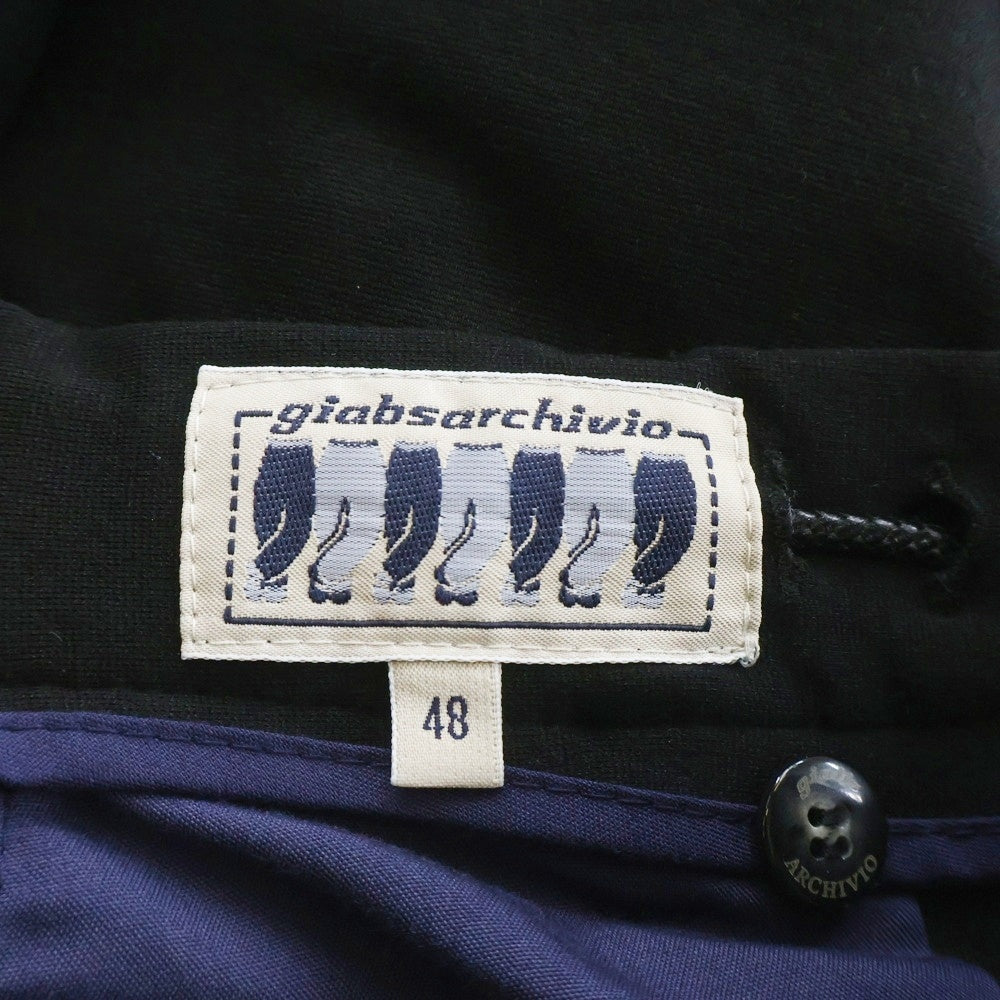 giab's ARCHIVIO(ジャブスアルキヴィオ) ジップフライ イージーパンツ ブラック