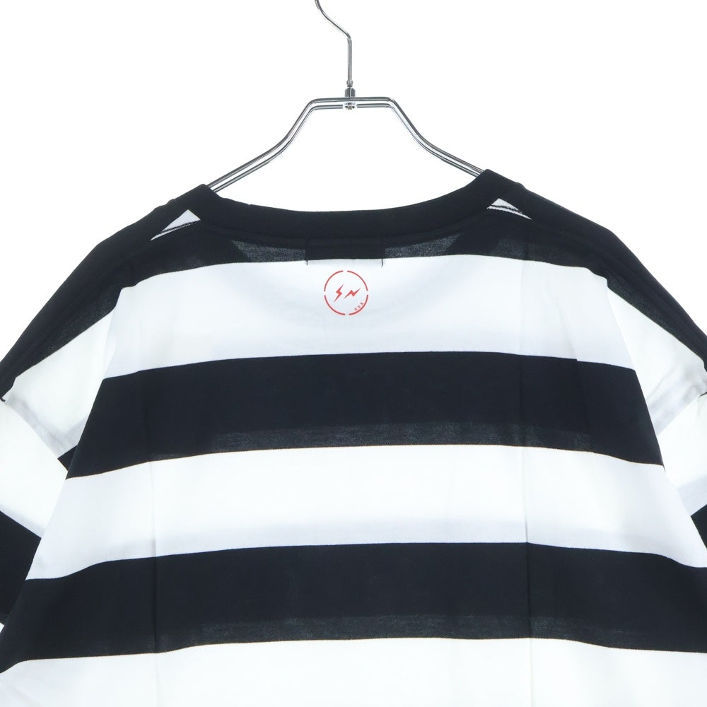GOD SELECTION XXX(ゴッドセレクショントリプルエックス) 20SS×Fragment Design フラグメントデザイン クルーネックボーダー柄 半袖Tシャツ カットソー ホワイト/ブラック GX-S20-FST-14