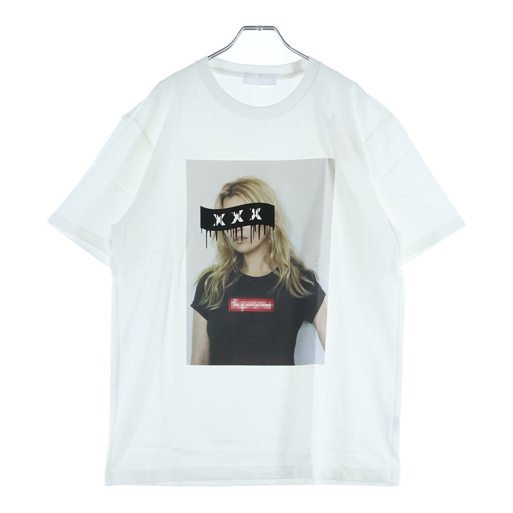 GOD SELECTION XXX(ゴッドセレクショントリプルエックス) 19SS ケイト・モス フォトプリント クルーネックコットン半袖Tシャツ ホワイト GX-S19-ST-18