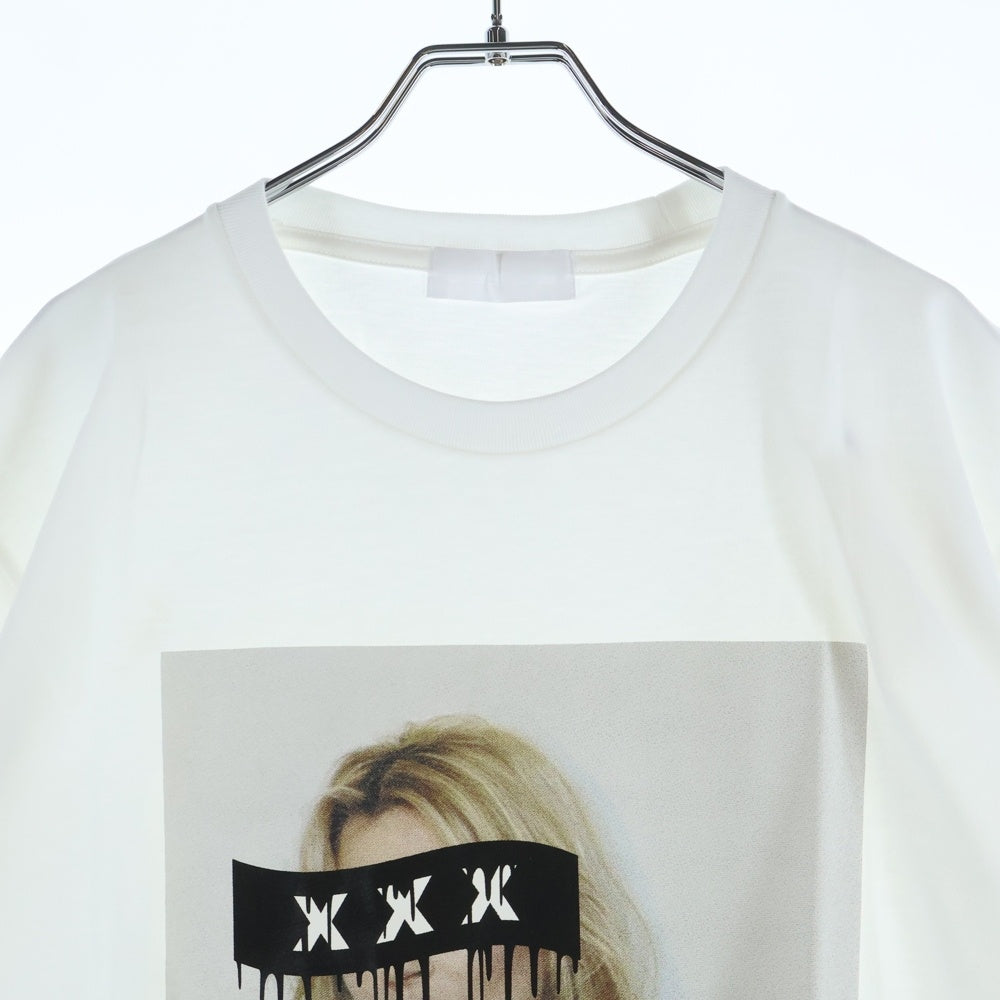 GOD SELECTION XXX(ゴッドセレクショントリプルエックス) 19SS ケイト・モス フォトプリント クルーネックコットン半袖Tシャツ ホワイト GX-S19-ST-18