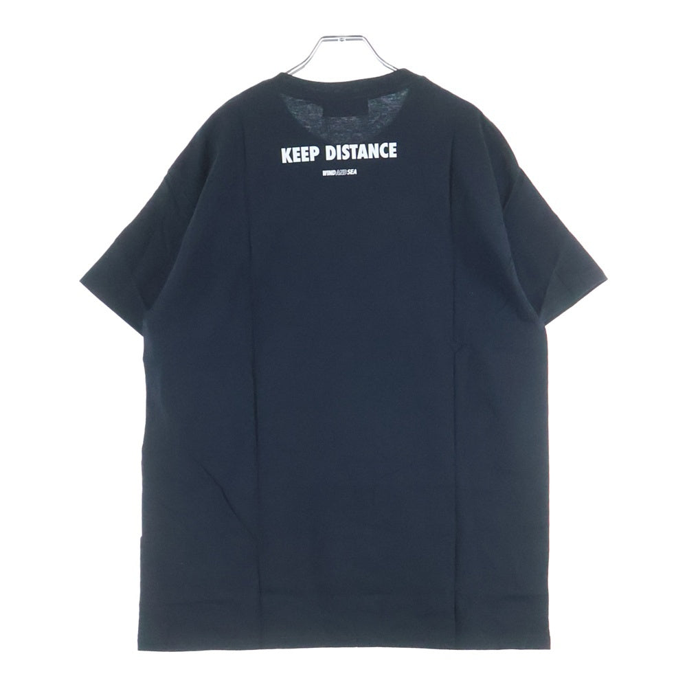 WIND AND SEA(ウィンダンシー) KEEP DISTANCE T-SHIRT フロントプリント チャリティーTシャツ ブラック WDS-Donation-02