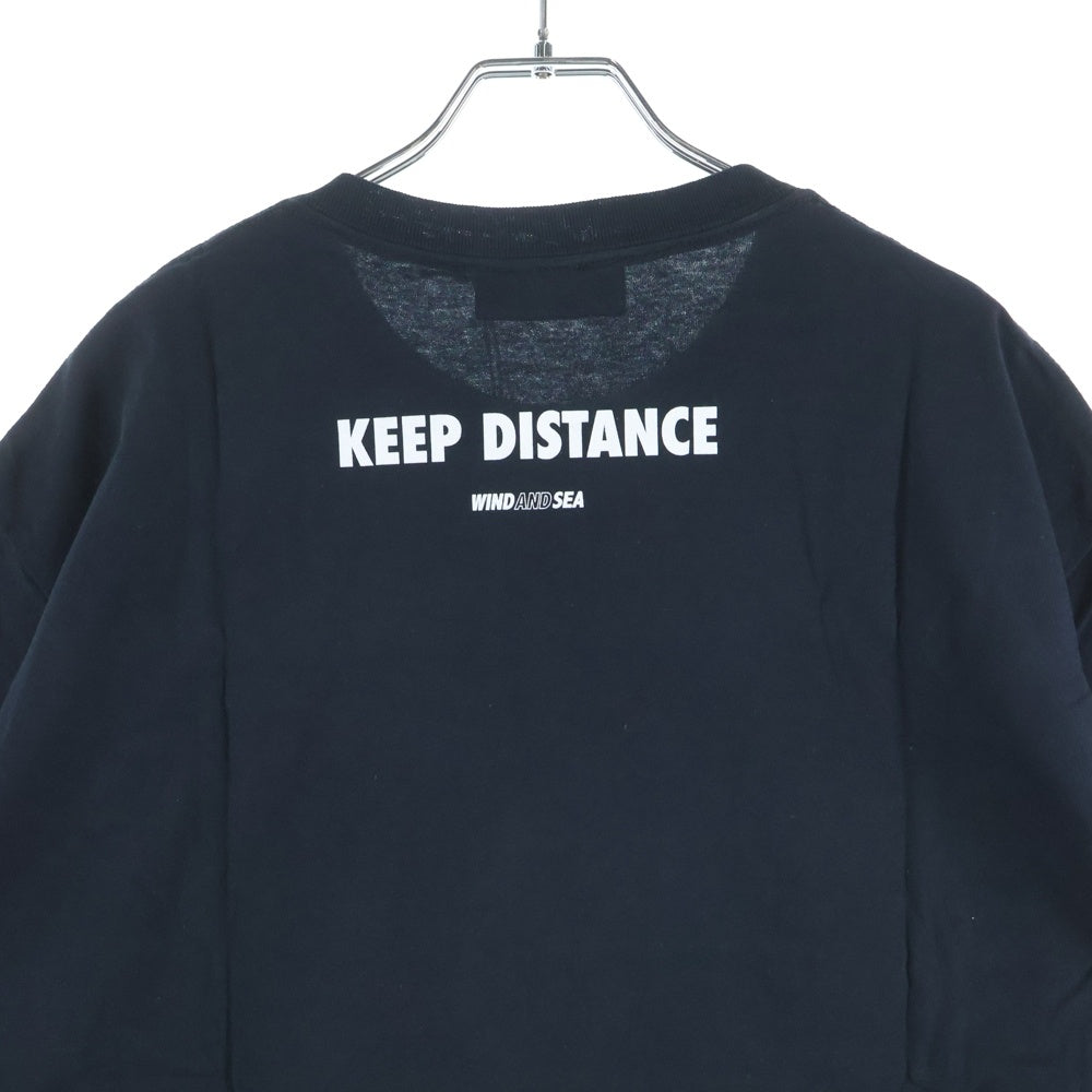 WIND AND SEA(ウィンダンシー) KEEP DISTANCE T-SHIRT フロントプリント チャリティーTシャツ ブラック WDS-Donation-02