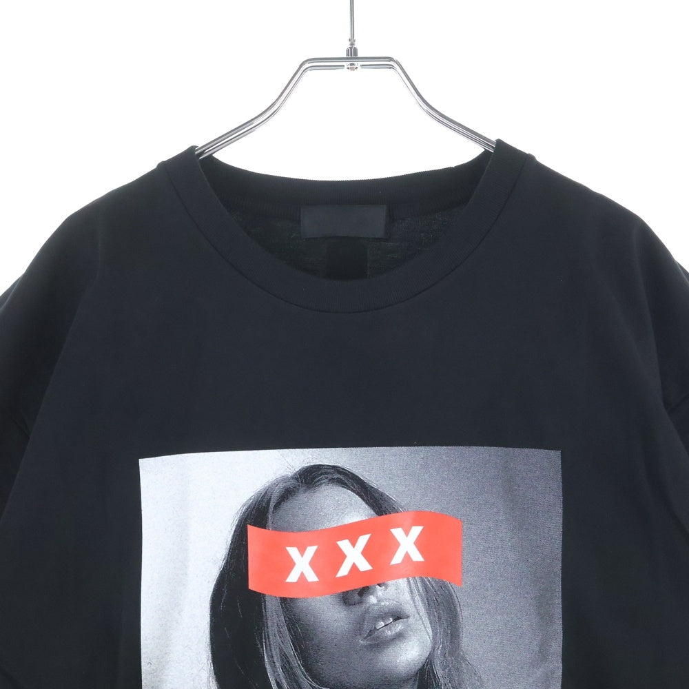 GOD SELECTION XXX(ゴッドセレクショントリプルエックス) 20SS 7th ANNIVERSARY ケイトモス フォトプリント クルーネックコットン半袖Tシャツ ブラック GX-S20-7ST-01