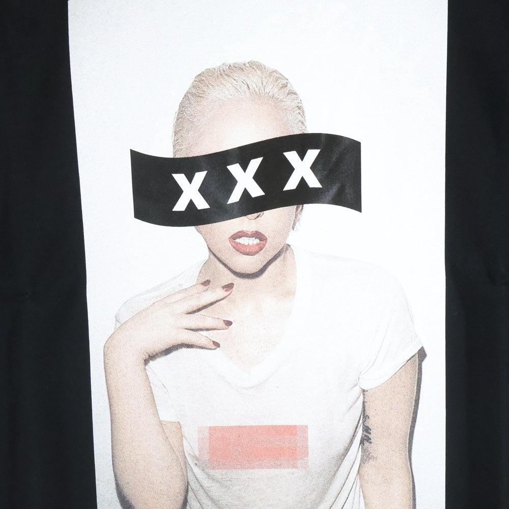 GOD SELECTION XXX(ゴッドセレクショントリプルエックス) 20SS LADY GAGA TEE レディーガガ フォトプリント クルーネックコットン半袖Tシャツ ブラック GX-S20-ST-17