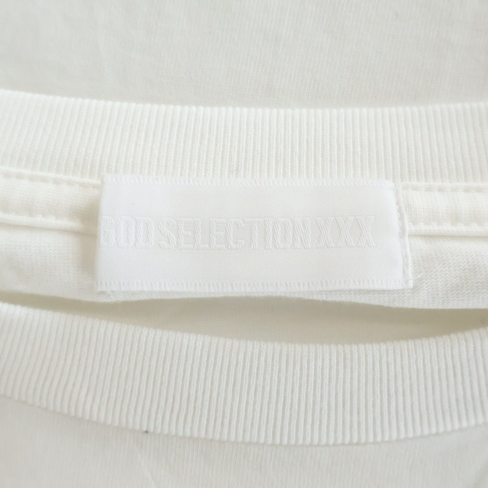 GOD SELECTION XXX(ゴッドセレクショントリプルエックス) 20AW フロントプリント クルーネックコットン長袖カットソー ロンT ホワイト GX-A20-B2LT-01