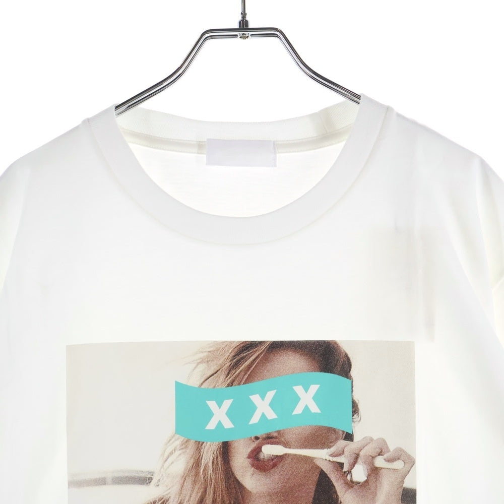 GOD SELECTION XXX(ゴッドセレクショントリプルエックス) 19SS アンバー・ハード フォトプリント クルーネックコットン半袖Tシャツ ホワイト GX-S19-ST-06