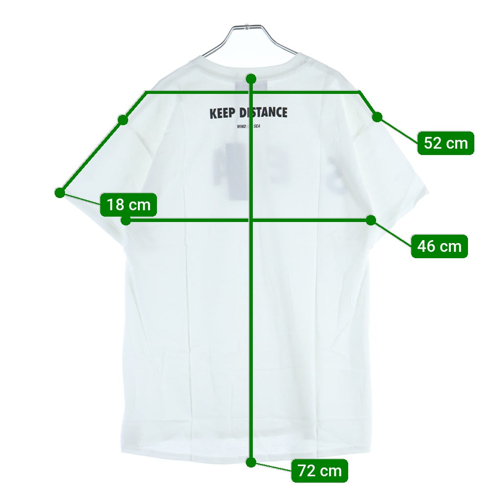 WIND AND SEA(ウィンダンシー) KEEP DISTANCE T-SHIRT フロントプリント チャリティーTシャツ ホワイト WDS-Donation-02