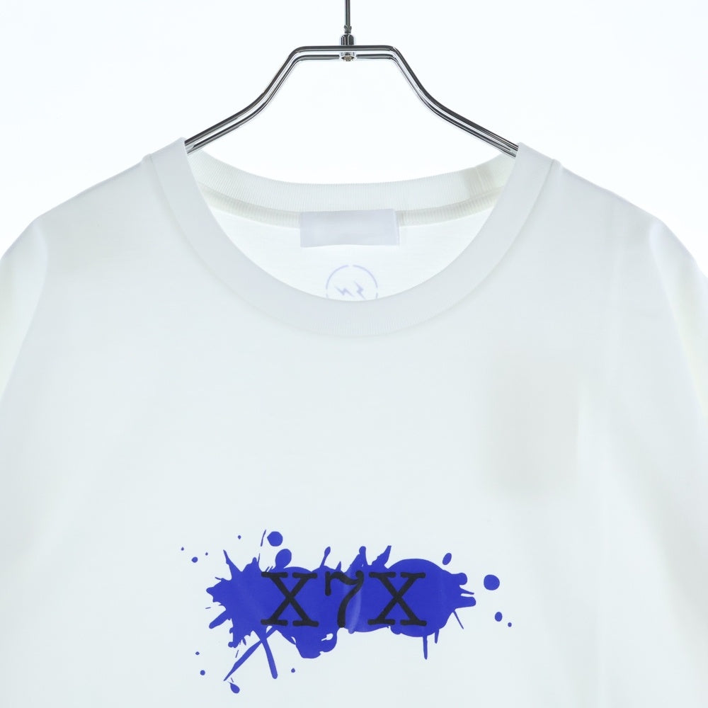GOD SELECTION XXX(ゴッドセレクショントリプルエックス) 20SS×FRAGMENT FRGMT フラグメント ペイントロゴクルーネックコットン半袖Tシャツ ホワイト GX-S20-7FST-04