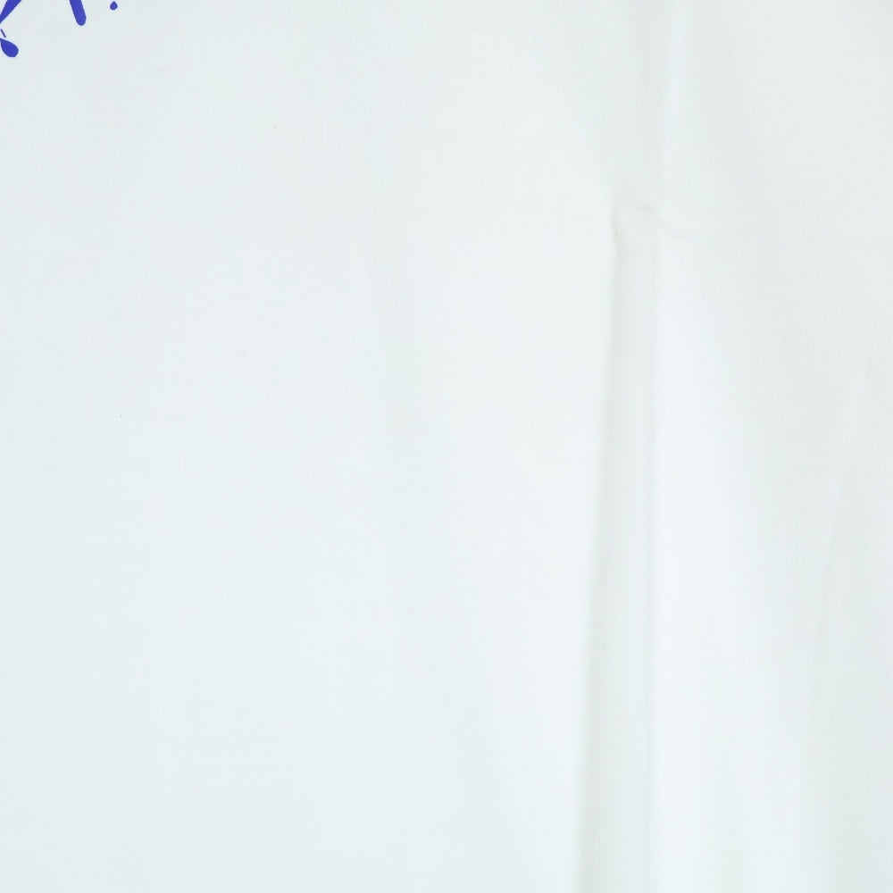 GOD SELECTION XXX(ゴッドセレクショントリプルエックス) 20SS×FRAGMENT FRGMT フラグメント ペイントロゴクルーネックコットン半袖Tシャツ ホワイト GX-S20-7FST-04