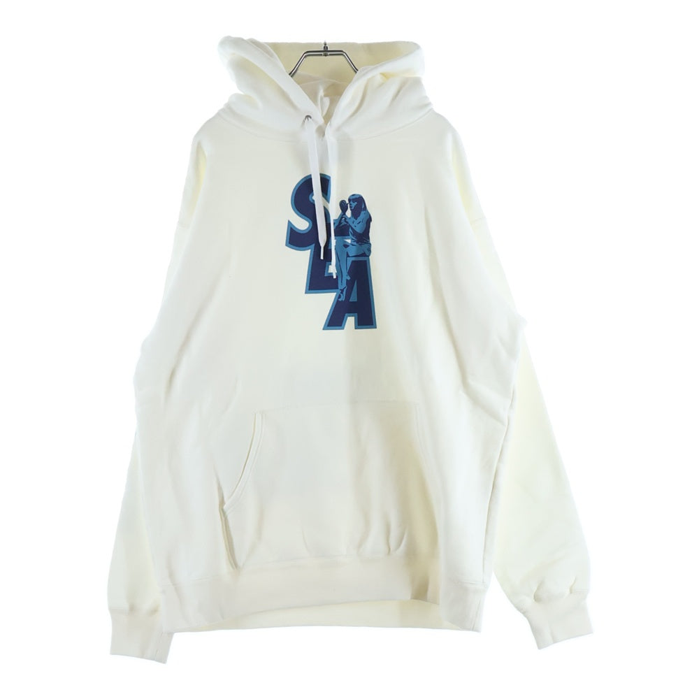 HYSTERIC GLAMOUR(ヒステリックグラマー) 20AW×WIND AND SEA SEA HYS HOODIE シー ヒス フーディー プリントロゴ スウェットパーカー ホワイト 02203CF10