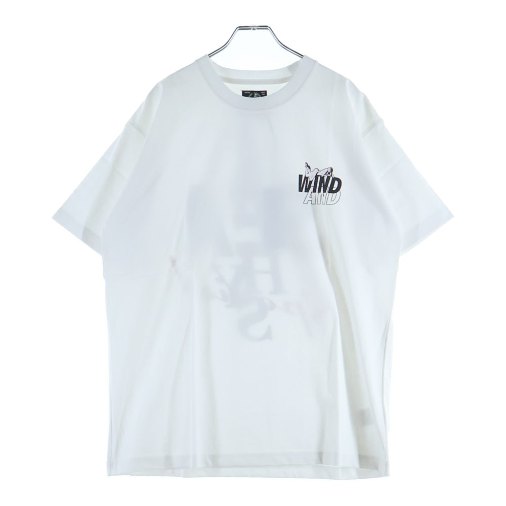 WIND AND SEA(ウィンダンシー) 20SS×HYSTERIC GLAMOUR ヒステリックグラマー ロゴプリント クルーネックコットン半袖Tシャツ ホワイト WDS-HYS-2-04