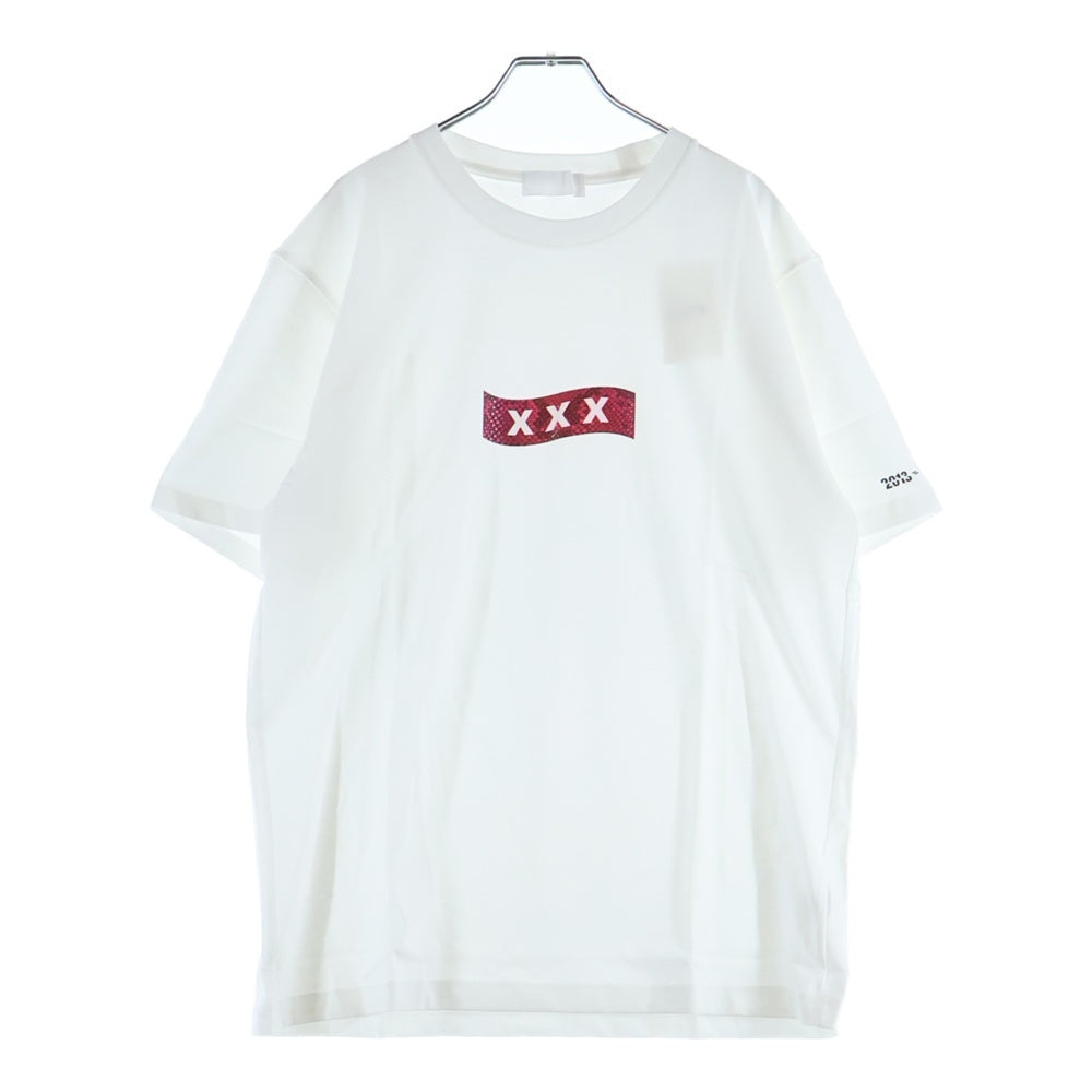 GOD SELECTION XXX(ゴッドセレクショントリプルエックス) 19SS パイソンロゴプリント クルーネックコットン半袖Tシャツ ホワイト GX-S19-6ST-07