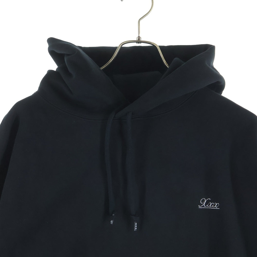 GOD SELECTION XXX(ゴッドセレクショントリプルエックス) 20AW ロゴ刺繍 コットンプルオーバーパーカー ブラック GX-A20-HD-01