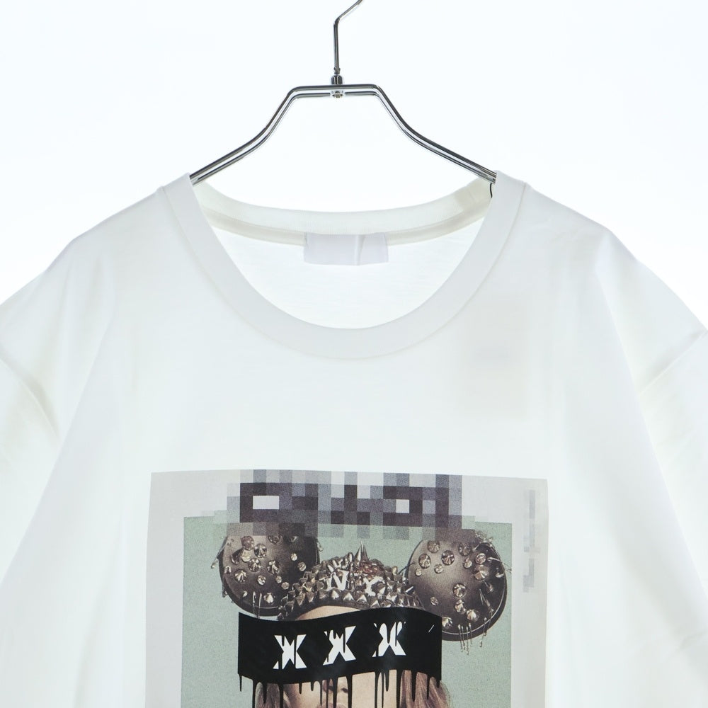 GOD SELECTION XXX(ゴッドセレクショントリプルエックス) 20AW ジジハディット フォト プリント クルーネックコットン半袖Tシャツ ホワイト GX-A20-ST-04