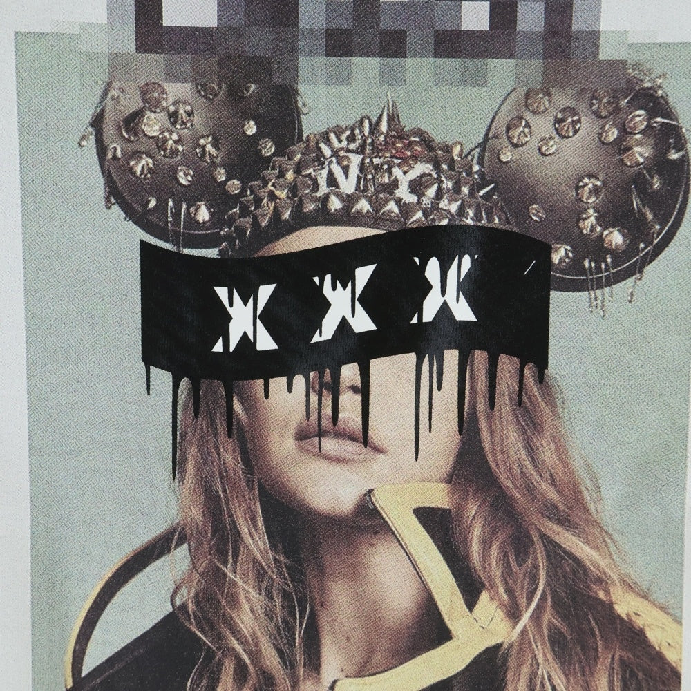 GOD SELECTION XXX(ゴッドセレクショントリプルエックス) 20AW ジジハディット フォト プリント クルーネックコットン半袖Tシャツ ホワイト GX-A20-ST-04