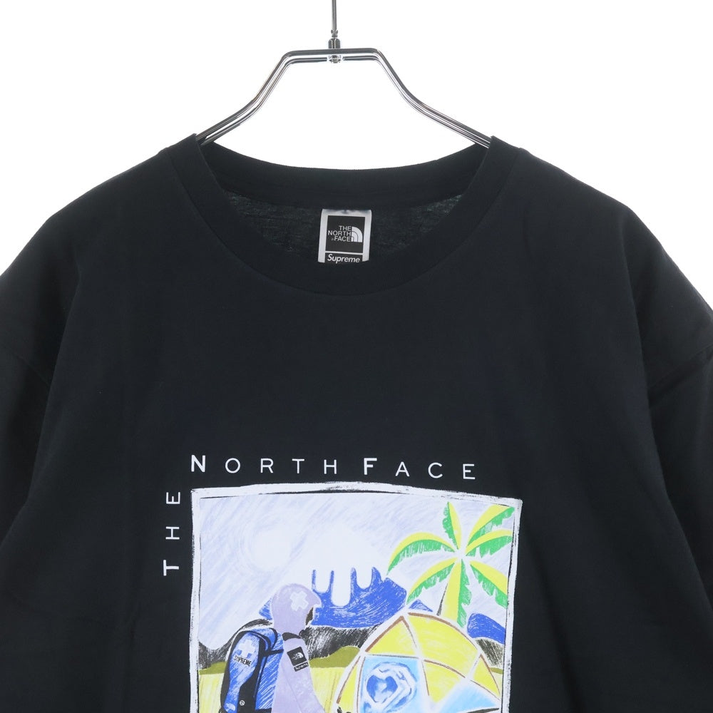 SUPREME(シュプリーム) 22SS×THE NORTH FACE Sketch S/S Top ノースフェイス スケッチ グラフィック クルーネック Tシャツ ブラック