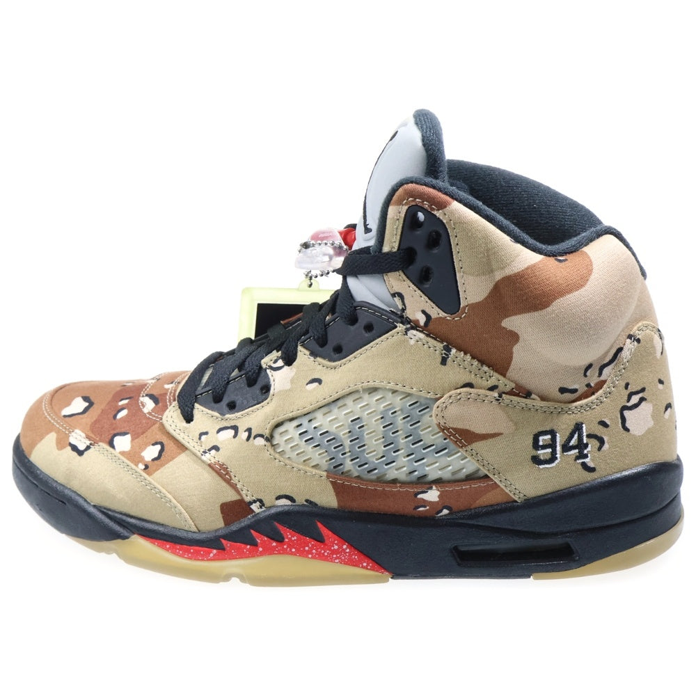NIKE(ナイキ) 15AW×SUPREME AIR JORDAN 5 RETRO DESERT CAMO エアジョーダン5 デザートカモ ハイカットスニーカー ベージュ US11/29cm 824371‐201