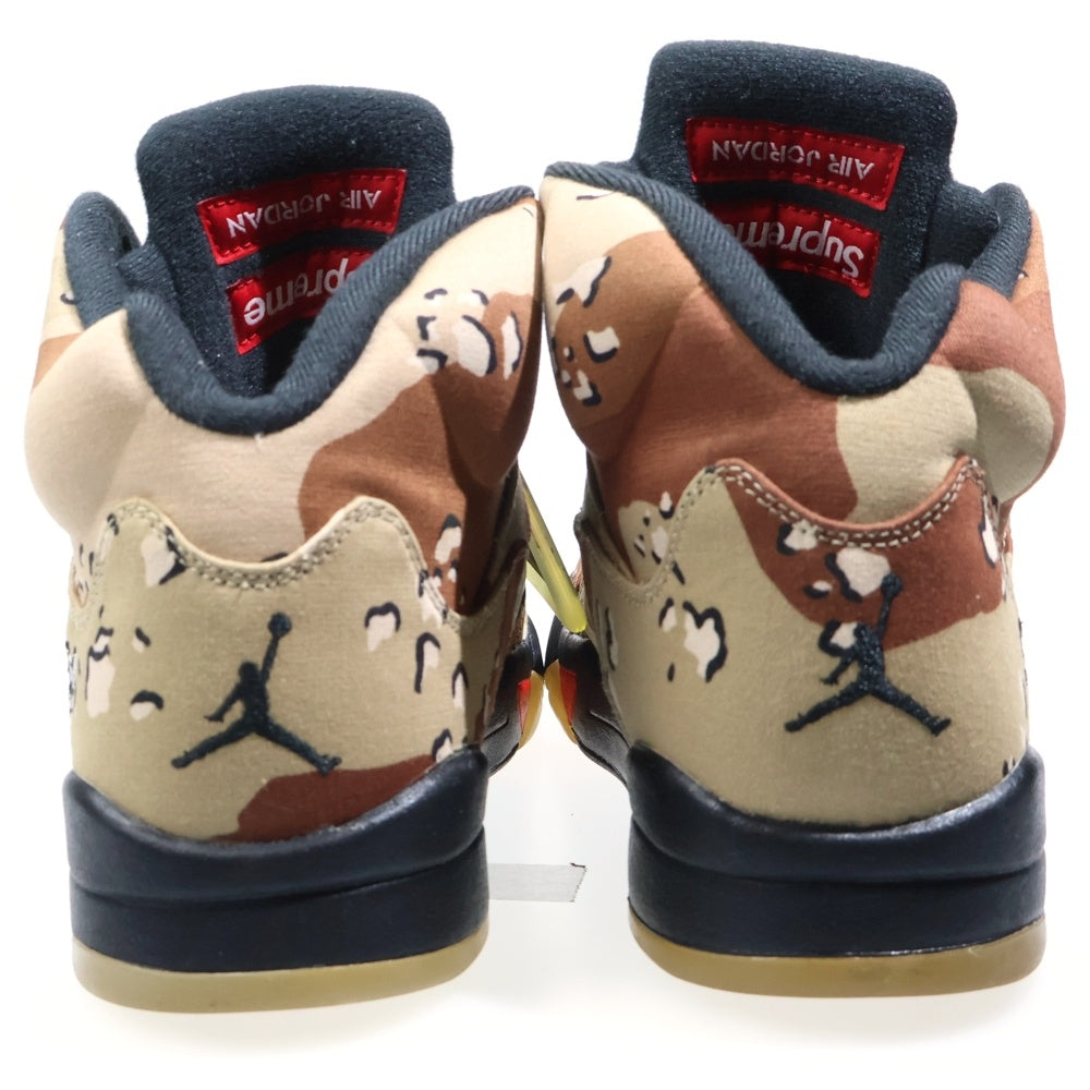 NIKE(ナイキ) 15AW×SUPREME AIR JORDAN 5 RETRO DESERT CAMO エアジョーダン5 デザートカモ ハイカットスニーカー ベージュ US11/29cm 824371‐201