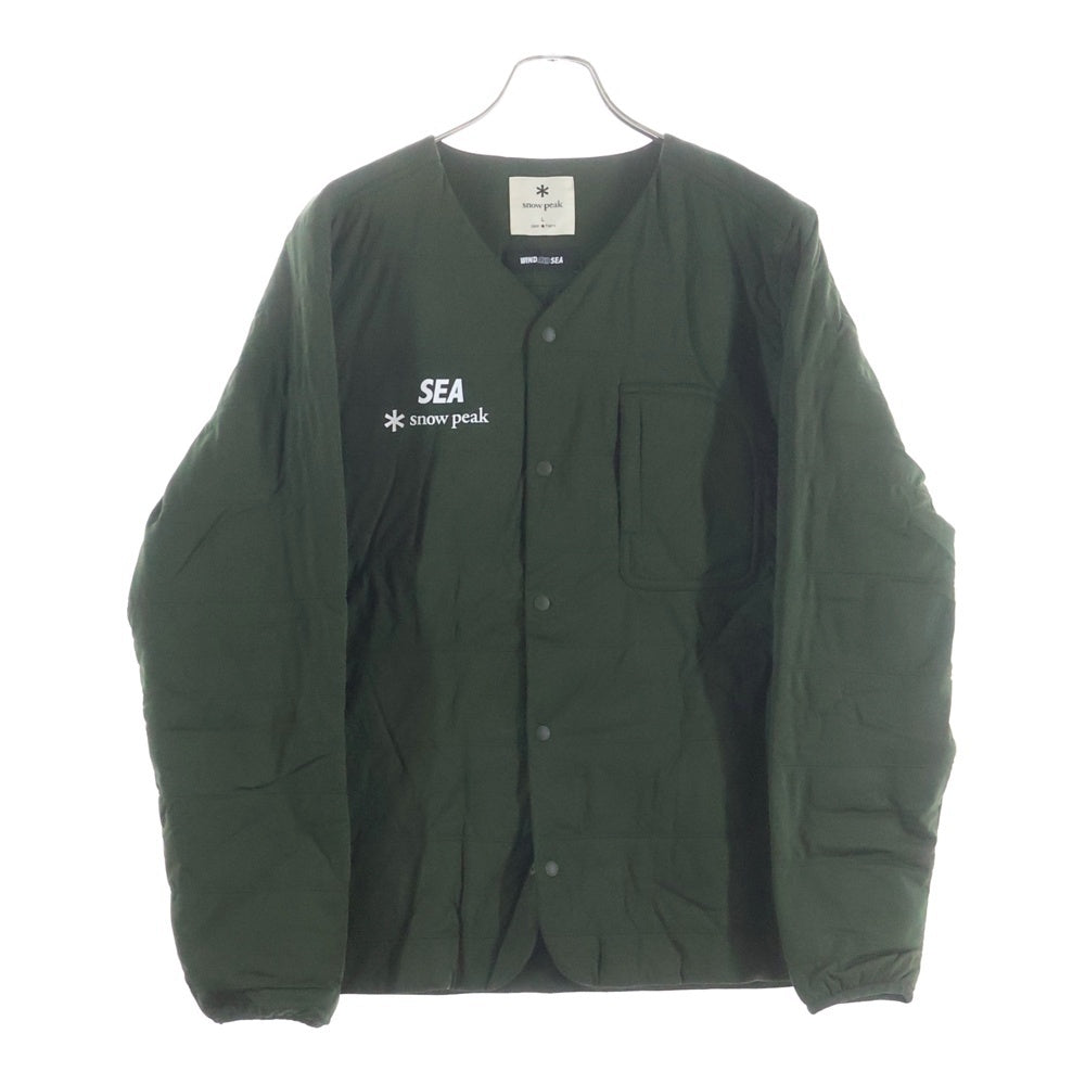 WIND AND SEA(ウィンダンシー) ×snow peak Flexible lnsulated Cardigan スノーピーク キルティングジャケット インナーダウン カーディガン カーキ WAS-SW20AU001
