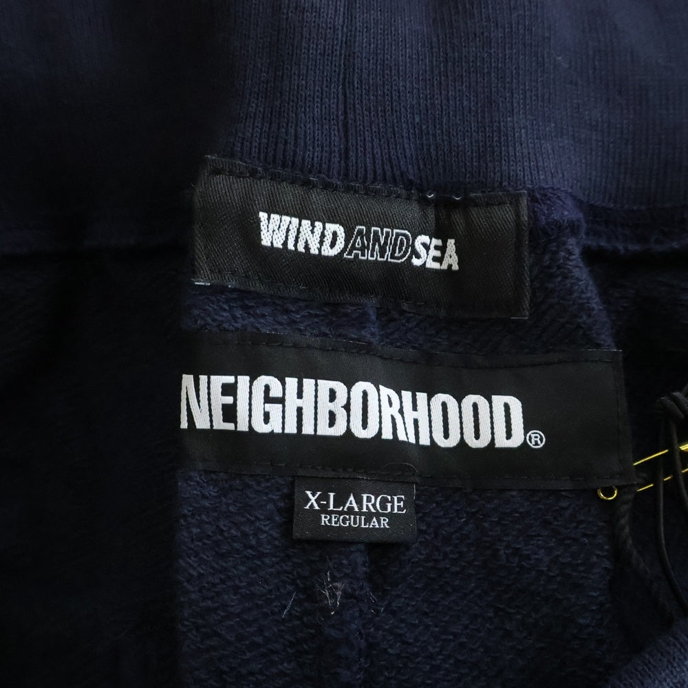 WIND AND SEA(ウィンダンシー) 20SS×NEIGHBORHOOD sweat pants ネイバーフッド ロゴ刺繍 スウェットパンツ ネイビー 201ELWSN-PTM01S