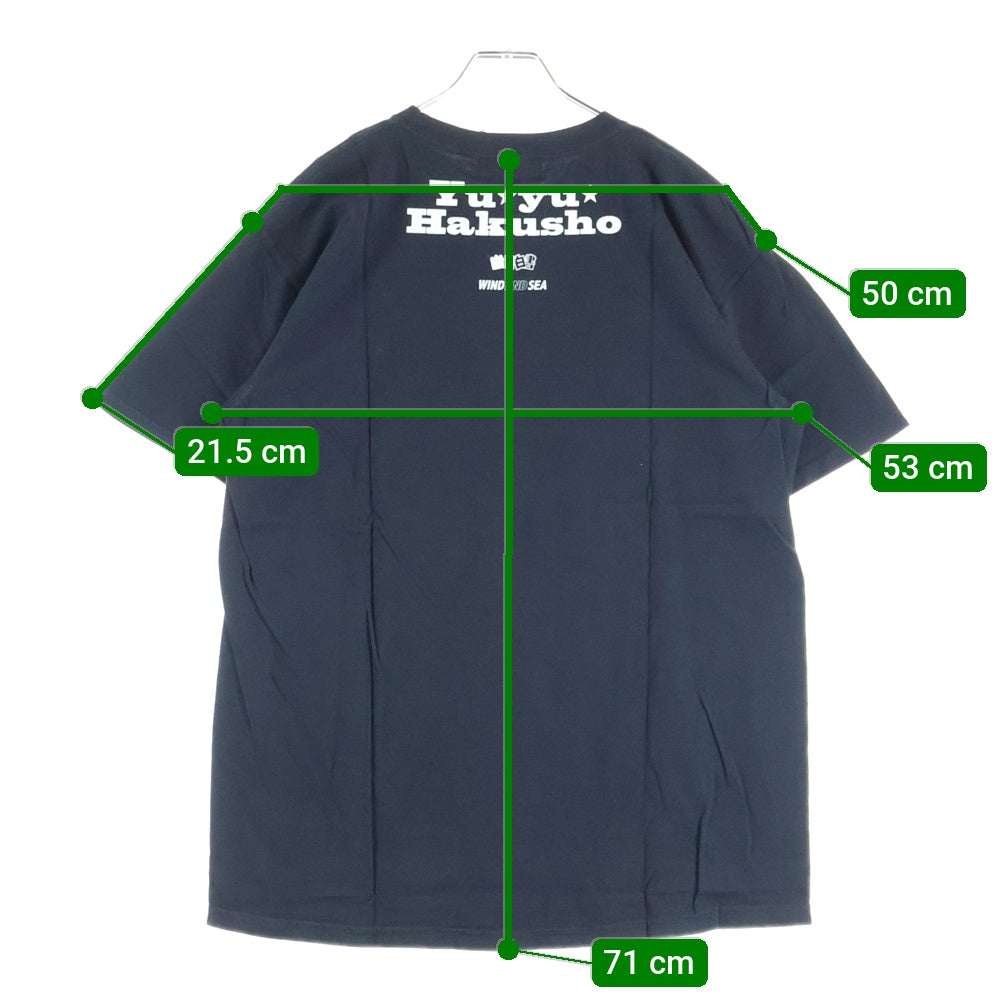 WIND AND SEA(ウィンダンシー) 22SS×YYHS 幽遊白書 キャラクターロゴプリント コットンクルーネック半袖Tシャツ ブラック WDS-YYHS-06