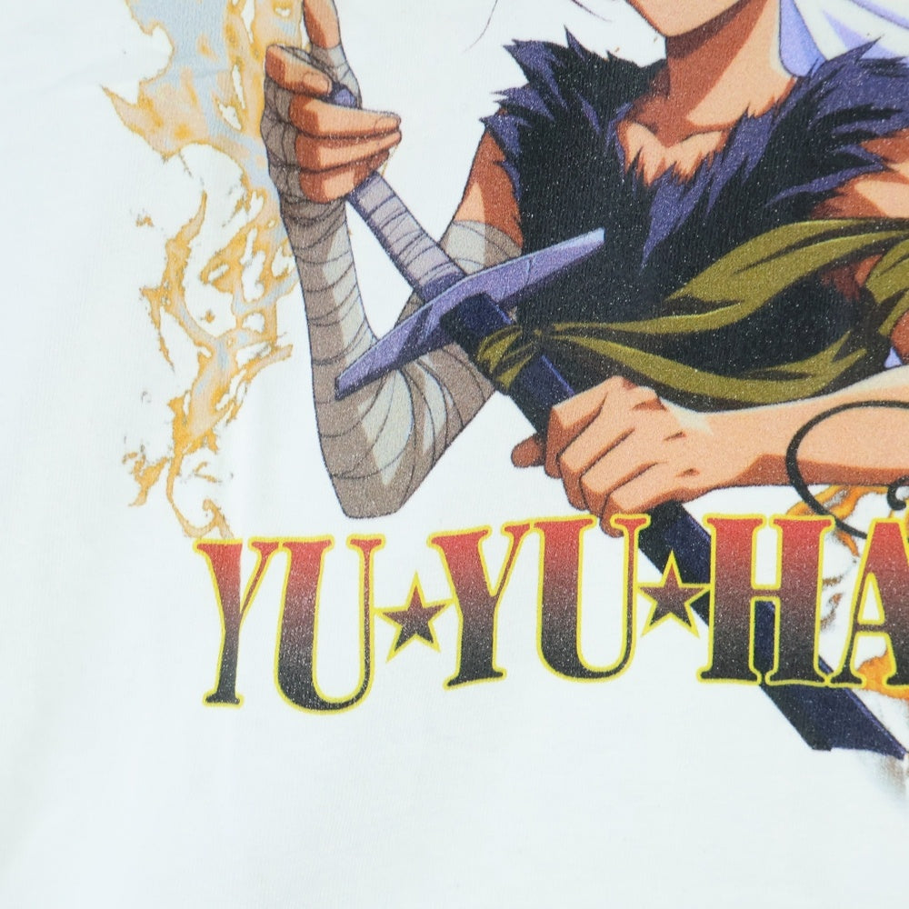WIND AND SEA(ウィンダンシー) 22SS×YYHS 幽遊白書 キャラクターロゴプリント コットンクルーネック半袖Tシャツ ホワイト WDS-YYHS-08