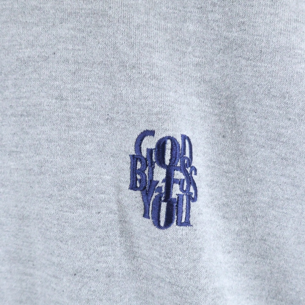 GOD BLESS YOU(ゴットブレスユー) GOD BLESS YOU/ゴッドブレスユー ロゴ刺繍 コットンプルオーバーパーカー ブラック