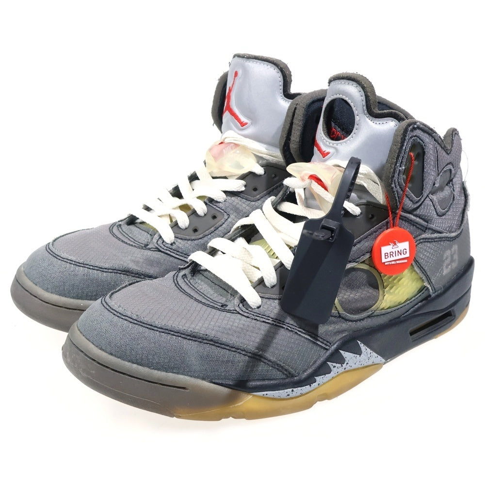NIKE(ナイキ) ×OFF-WHITE AIR JORDAN 5 RETRO SP オフホワイト エアジョーダン5レトロ ハイカットスニーカー ブラック US11/29cm CT8480-001