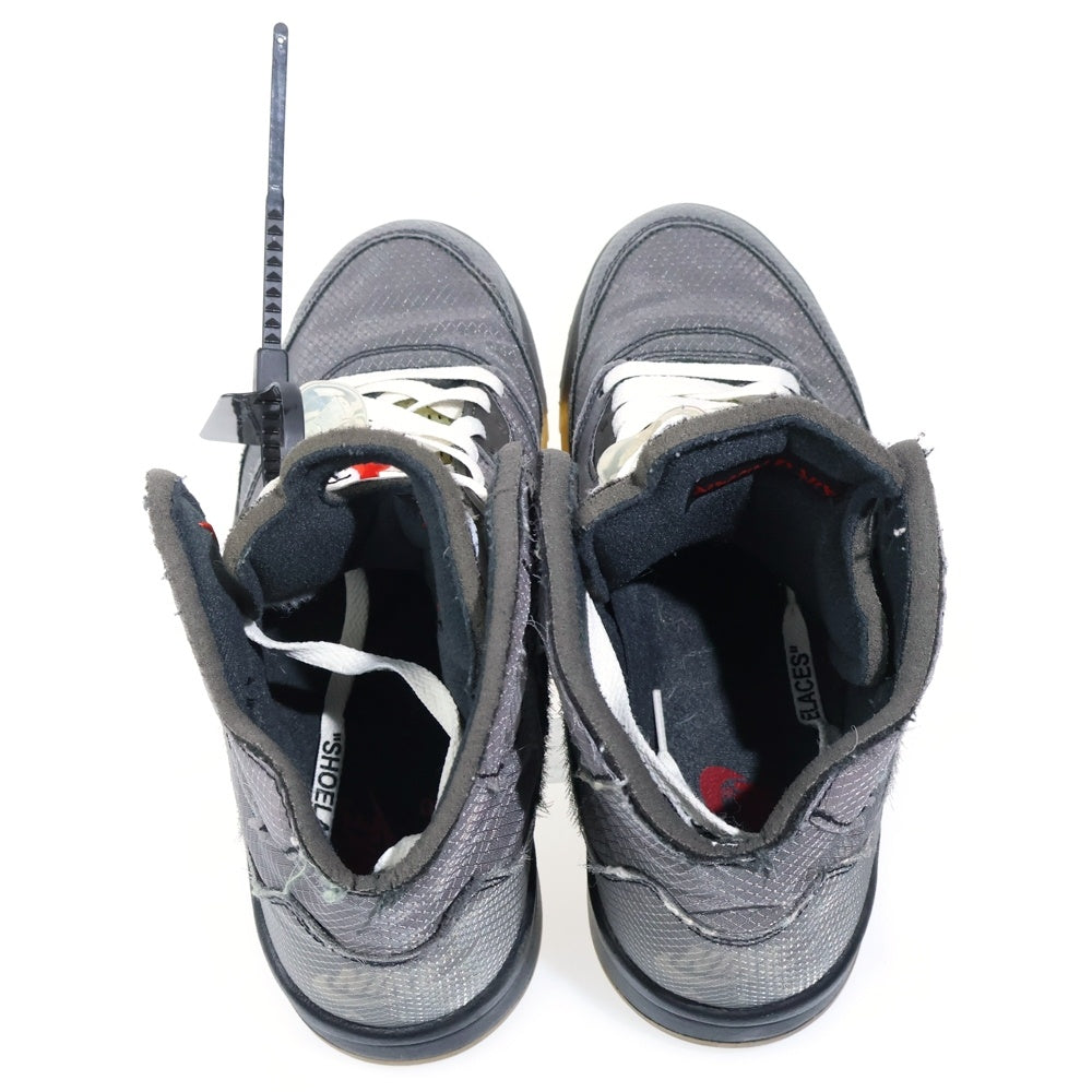 NIKE(ナイキ) ×OFF-WHITE AIR JORDAN 5 RETRO SP オフホワイト エアジョーダン5レトロ ハイカットスニーカー ブラック US11/29cm CT8480-001