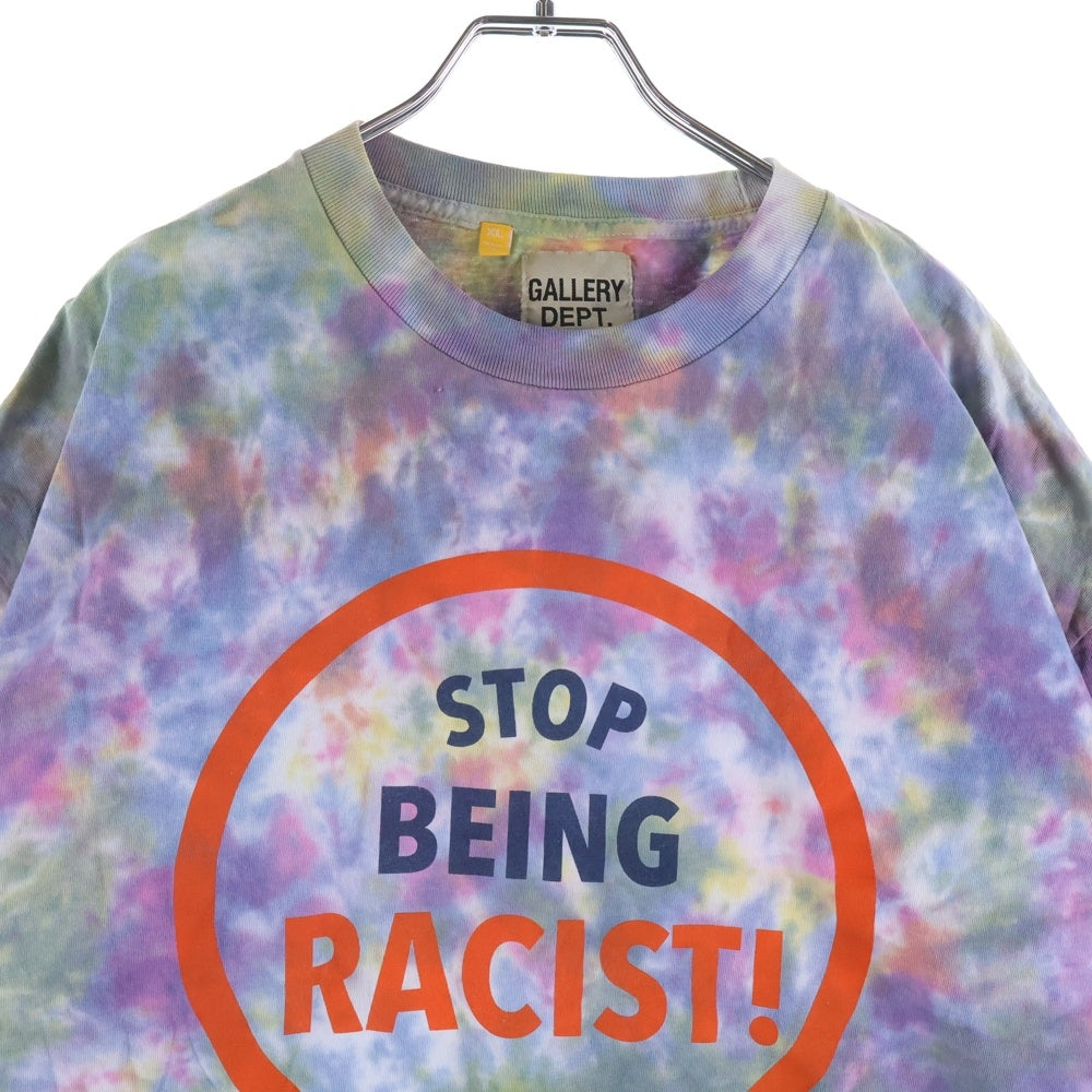 GALLERY DEPT.(ギャラリーデプト) Stop Being Racist フロントプリント 半袖Tシャツ カットソー マルチカラー