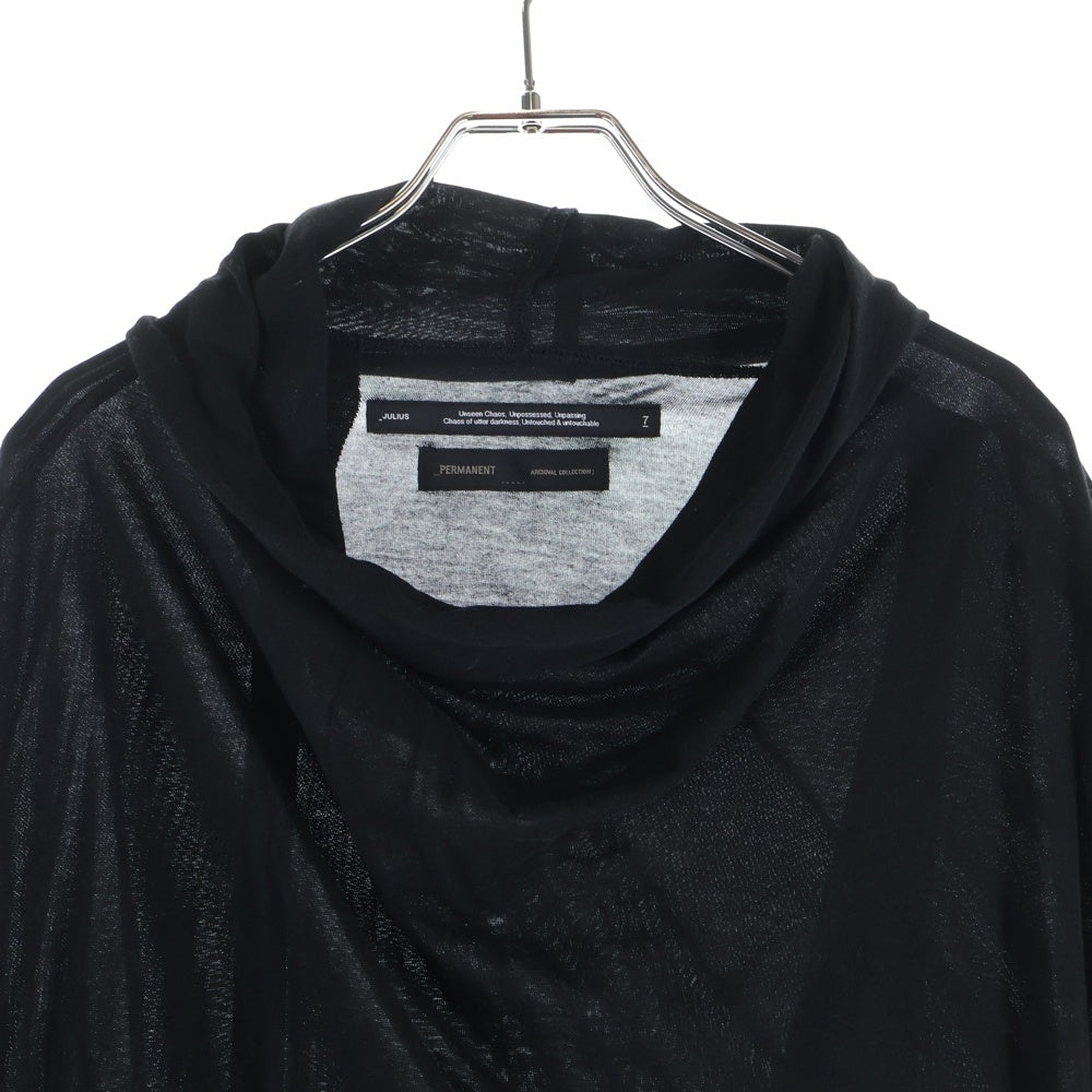 JULIUS(ユリウス) 22SS ヴィーナスカットソー ノースリーブTシャツ ブラック 777CUM23