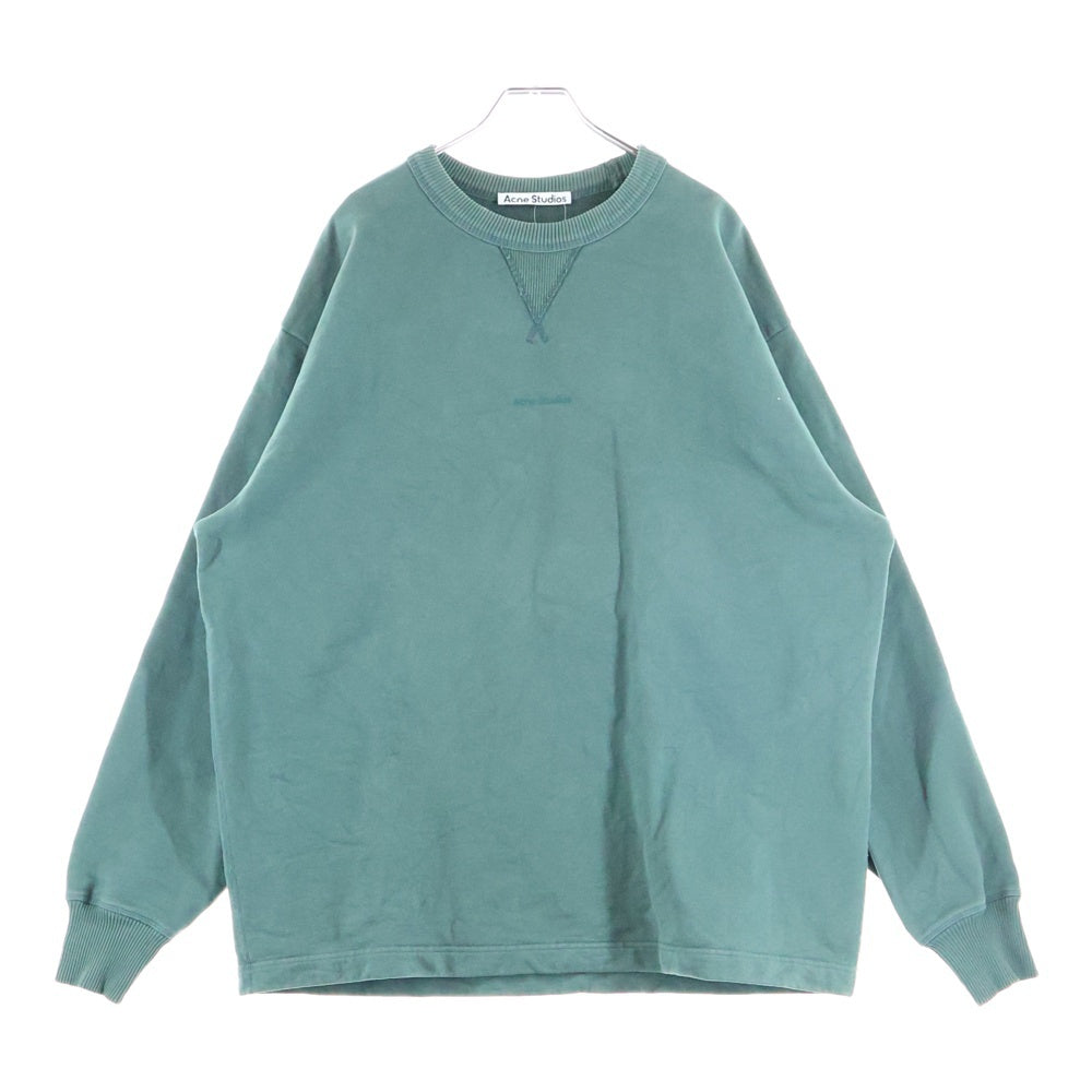 Acne Studios(アクネ ストゥディオズ) フロントロゴプリント 長袖スウェット クルーネック BI0138 グリーン