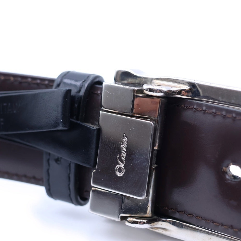 Cartier(カルティエ) ダブルC ロゴバックル リバーシブル ベルト カーフレザー ブラウン L5000418