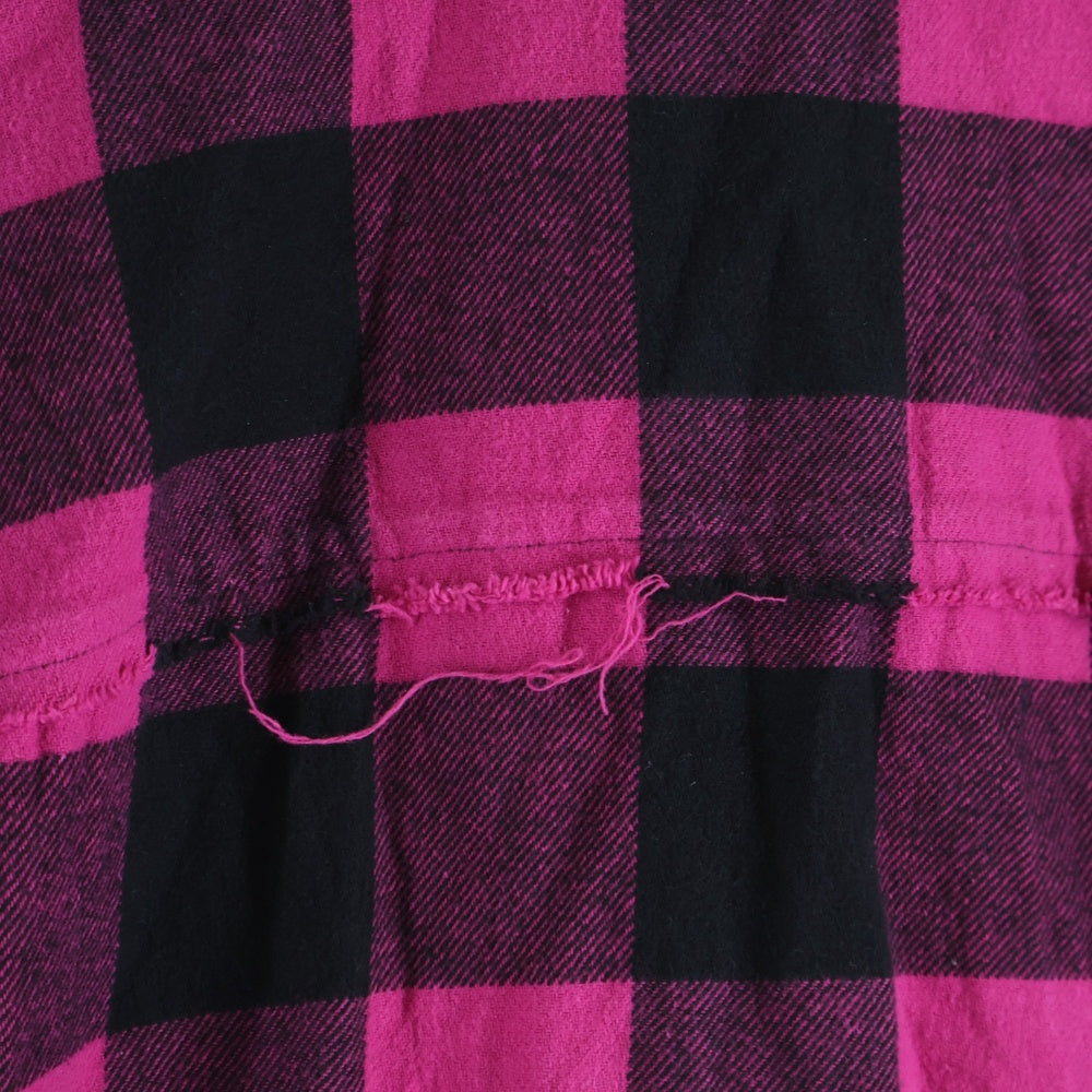 Palm Angels(パームエンジェルス) Oversize Check Shirt PMGA079F21FAB001 バックプリント オーバーサイズ チェック柄 ロングスリーブ長袖シャツ ブラック/ピンク