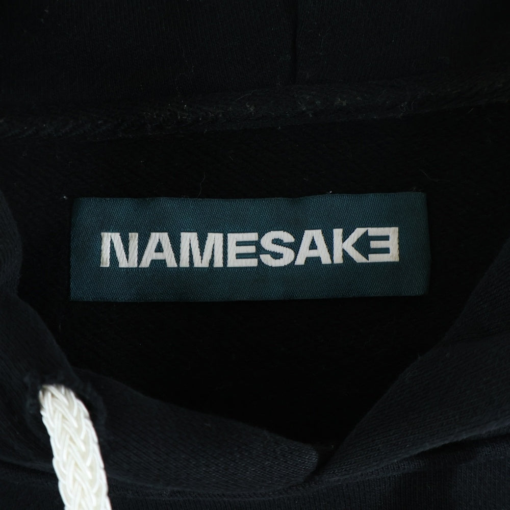 NAMESAKE(ナメサケ) SAVE HOODIE ロゴ刺繍 プルオーバーフーディーパーカー ブラック