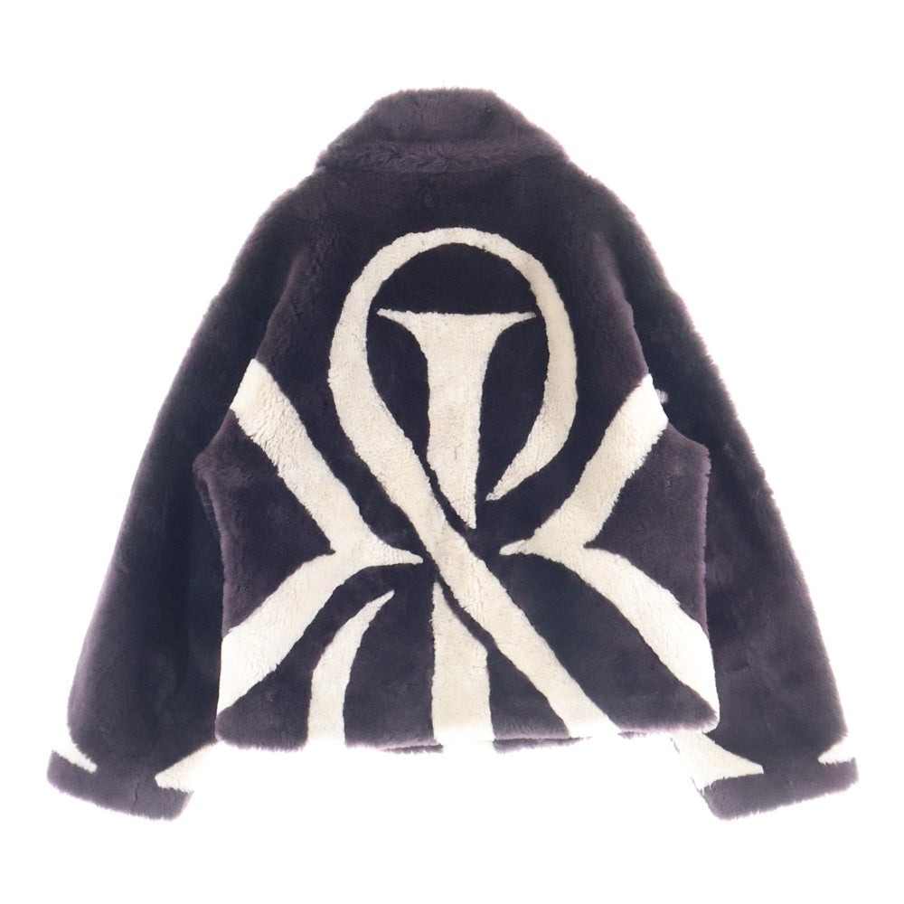 KITH(キス) 25AW シープスキン ダブルジップアップ ファージャケット レディース ワインレッド