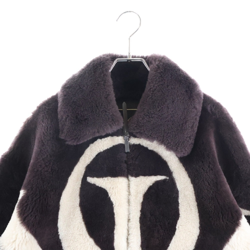 KITH(キス) 25AW シープスキン ダブルジップアップ ファージャケット レディース ワインレッド