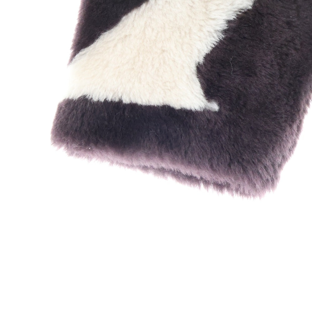 KITH(キス) 25AW シープスキン ダブルジップアップ ファージャケット レディース ワインレッド