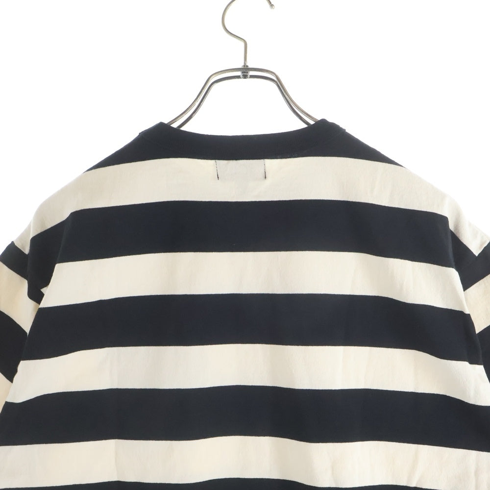 SCHOTT(ショット) WIDE BORDER POCKET T-SHIRT ワイドボーダー ポケット 半袖Tシャツ カットソー ブラック/ホワイト